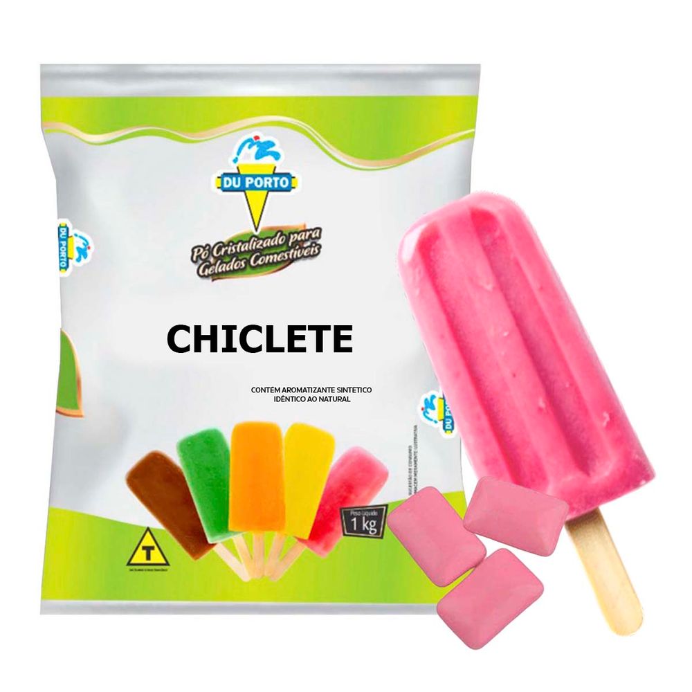 Po para Gelados Comestiveis Cristalizado Du Porto Sabor Chiclete 1kg-3-